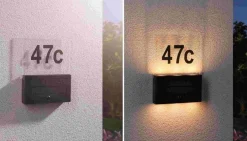 Outdoor Solar numer domu Neda IP44 PIR Antracyt nie szkodzi insektom (PL94725) - PAULMANN