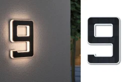 Outdoor Solar numer domu 9 3000K IP44 Wymienny akumulator (PL79850) - PAULMANN