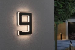 Outdoor Solar numer domu 9 3000K IP44 Wymienny akumulator (PL79850) - PAULMANN