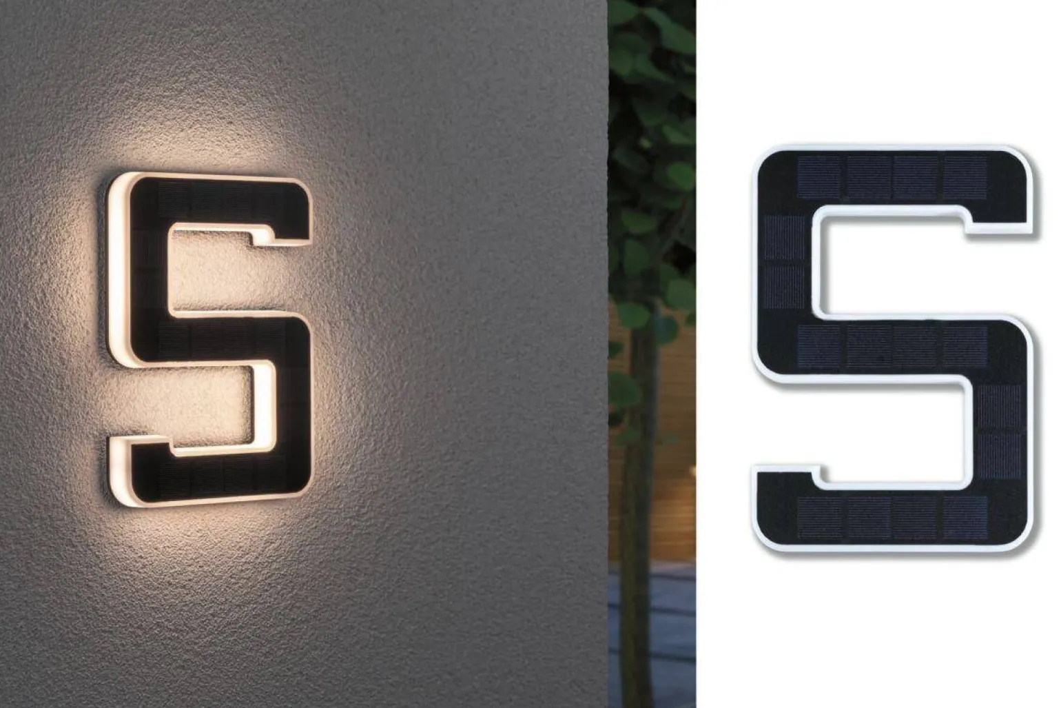 Outdoor Solar numer domu 5 3000K IP44 Wymienny akumulator (PL79846) - PAULMANN