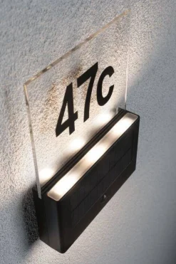 Outdoor Solar numer domu Neda IP44 3000K PIR Antracyt (PL94577) - PAULMANN