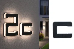 Outdoor Solar numer domu c 3000K IP44 Wymienny akumulator (PL94652) - PAULMANN