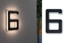 Outdoor Solar numer domu 6 3000K IP44 Wymienny akumulator (PL79847) - PAULMANN