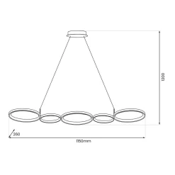 Ozdobna lampa wisząca do salonu OLYMPIA WHITE 50W LED (ML1176) - Milagro