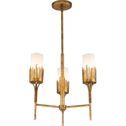 Ozdobny żyrandol Sawgrass - 3 źródła światła - Płatkowe złoto (QN-SAWGRASS-3-DG-O) - Quintiesse