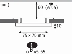 Panel bezramkowy Veluna VariFit IP44 6W 3000K 75mm Tworzywo sztuczne (PL92387) - PAULMANN