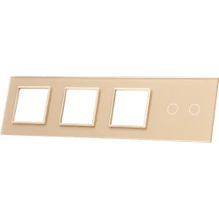 Panel złoty na potrójne miejsce na gniazdo + moduł (702GGG-63) LIVOLO