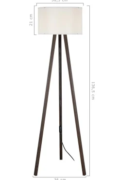 PIKO LAMPA PODŁOGOWA ORZECH/WALNUT-CREAM (ASZ.1608) - Zuma Line