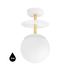 PLAAT B biała lampa przysufitowa / plafon z mosiądzem z podwyższoną szczelnością IP44 (PLB113S3) - Ummo