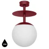 PLAAT B burgundowa lampa przysufitowa / plafon z podwyższoną szczelnością IP44 (PLB140S3) - Ummo