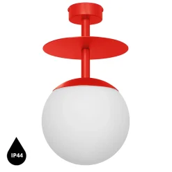 PLAAT B czerwonopomarańczowa lampa przysufitowa / plafon z podwyższoną szczelnością IP44 (PLB1120S3) - Ummo