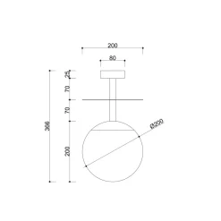 PLAAT B czerwonopomarańczowa lampa przysufitowa / plafon (PLB112003) - Ummo