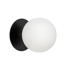 PLAAT C czarna lampa ścienna / kinkiet z podwyższoną szczelnością IP44 (PLC120S0) - Ummo