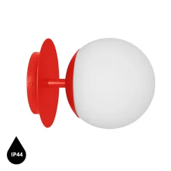 PLAAT C czerwonopomarańczowa lampa ścienna / kinkiet z podwyższoną szczelnością IP44 (PLC1120S0) - Ummo