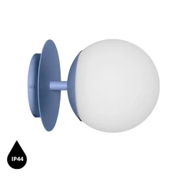 PLAAT C niebieska lampa ścienna / kinkiet z podwyższoną szczelnością IP44 (PLC190S0) - Ummo