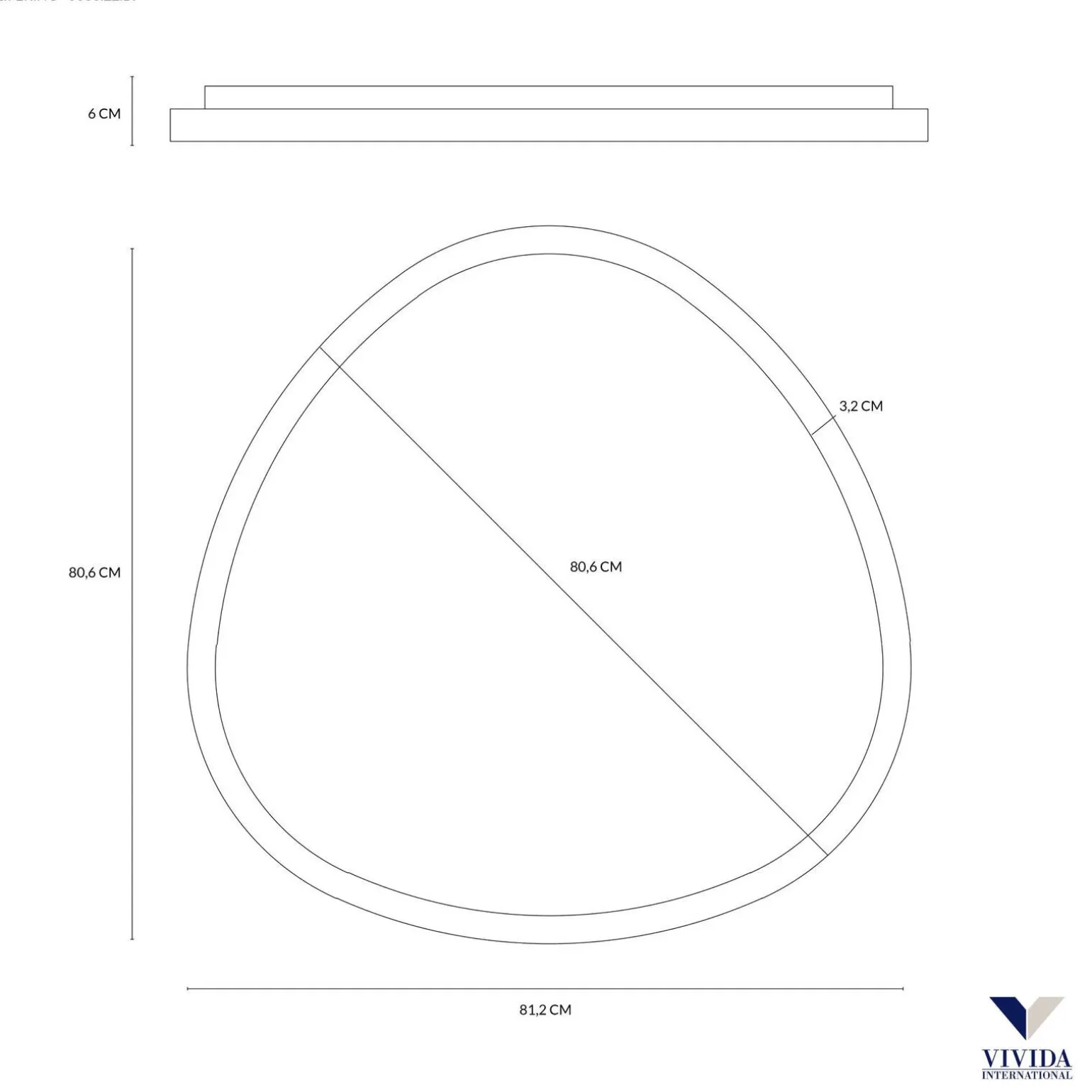 Plafon / Kinkiet LIFERING, Ø 81 cm CCT (0083.22.BI DIM WN) - Vivida