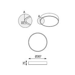 Plafon ABA T 307 czarny (1267/LA354/A1/P/116/830) - Cleoni