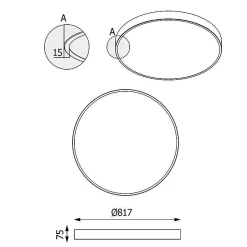 Plafon ABA T 817 czarny (1267/LA354/A5/P/116/830) - Cleoni