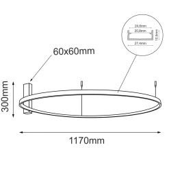 Plafon Agari 117 - Złoty (1170 mm) 4000K (1355) - Shilo