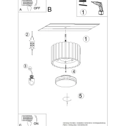 Plafon AURA 1 czarny Gx53 (SL.1787) - Sollux Lighting