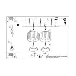 Plafon AURA 2 zielony oliwkowy Gx53 (SL.1798) - Sollux Lighting