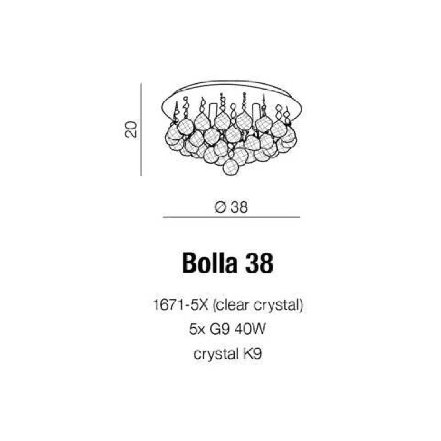 Plafon BOLLA 38 (1671-5X) Azzardo