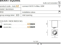 Plafon BRANT SQUARE white (AZ2824) - AZZARDO