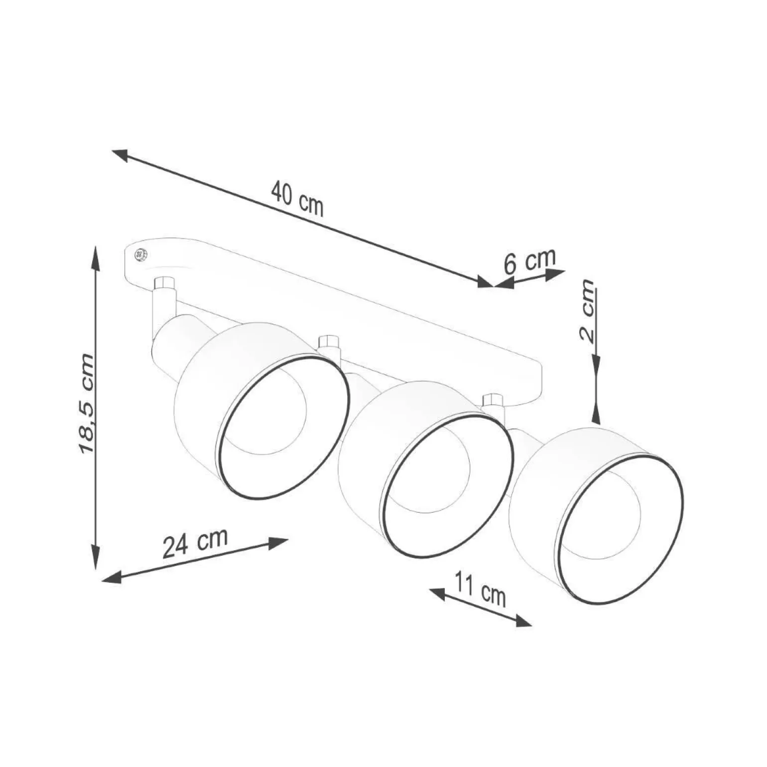 Plafon ELBA 3 czarny (SL.1318) - Sollux Lighting