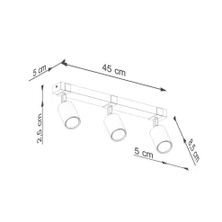 Plafon FAGER 3 czarny (SL.1345) - Sollux Lighting