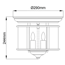 Plafon Gentry (HK-GENTRY-F-PB) - Elstead Lighting