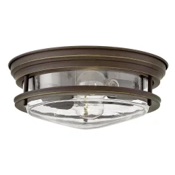 Plafon Hadrian - 2 źródła światła - Przezroczyste szkło - Olejowany brąz (QN-HADRIAN-FS-OZ-CLEAR) - Quintiesse