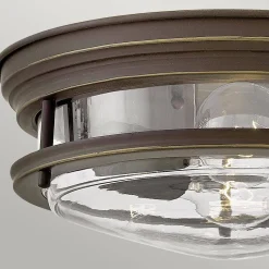 Plafon Hadrian - 2 źródła światła - Przezroczyste szkło - Olejowany brąz (QN-HADRIAN-FS-OZ-CLEAR) - Quintiesse