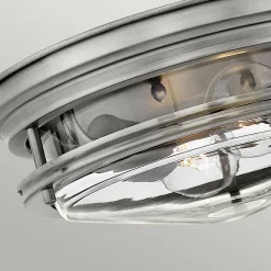 Plafon Hadrian - 2 źródła światła - Przezroczyste szkło - Antyczny nikiel (QN-HADRIAN-FS-AN-CLEAR) - Quintiesse