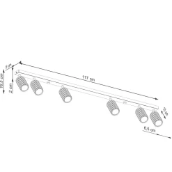 Plafon KARBON 6L beżowy (SL.1604) - Sollux Lighting