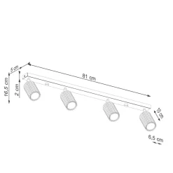 Plafon KARBON 4L biały (SL.1546) - Sollux Lighting