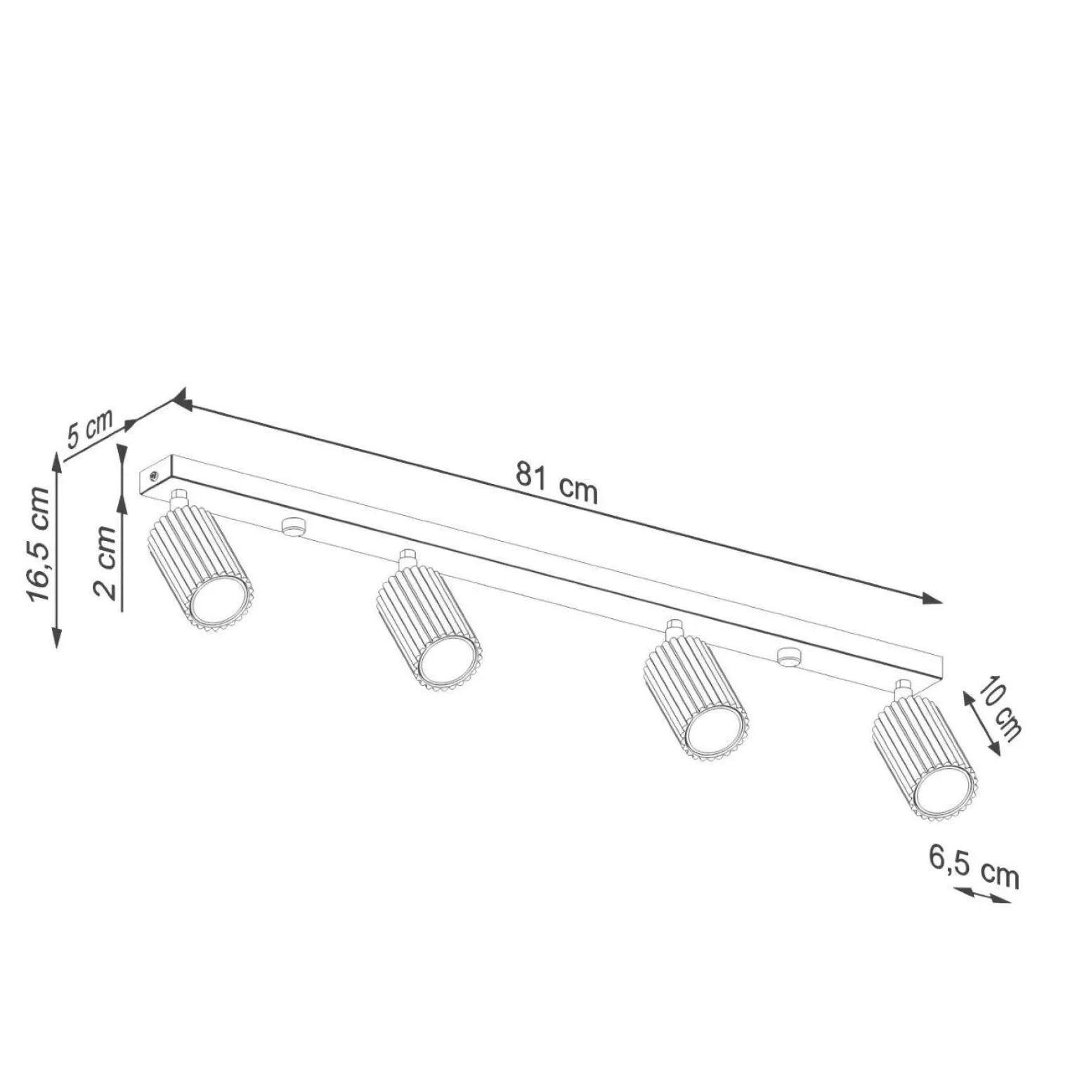 Plafon KARBON 4L biały (SL.1546) - Sollux Lighting
