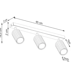Plafon KARBON 3L czarny (SL.1581) - Sollux Lighting