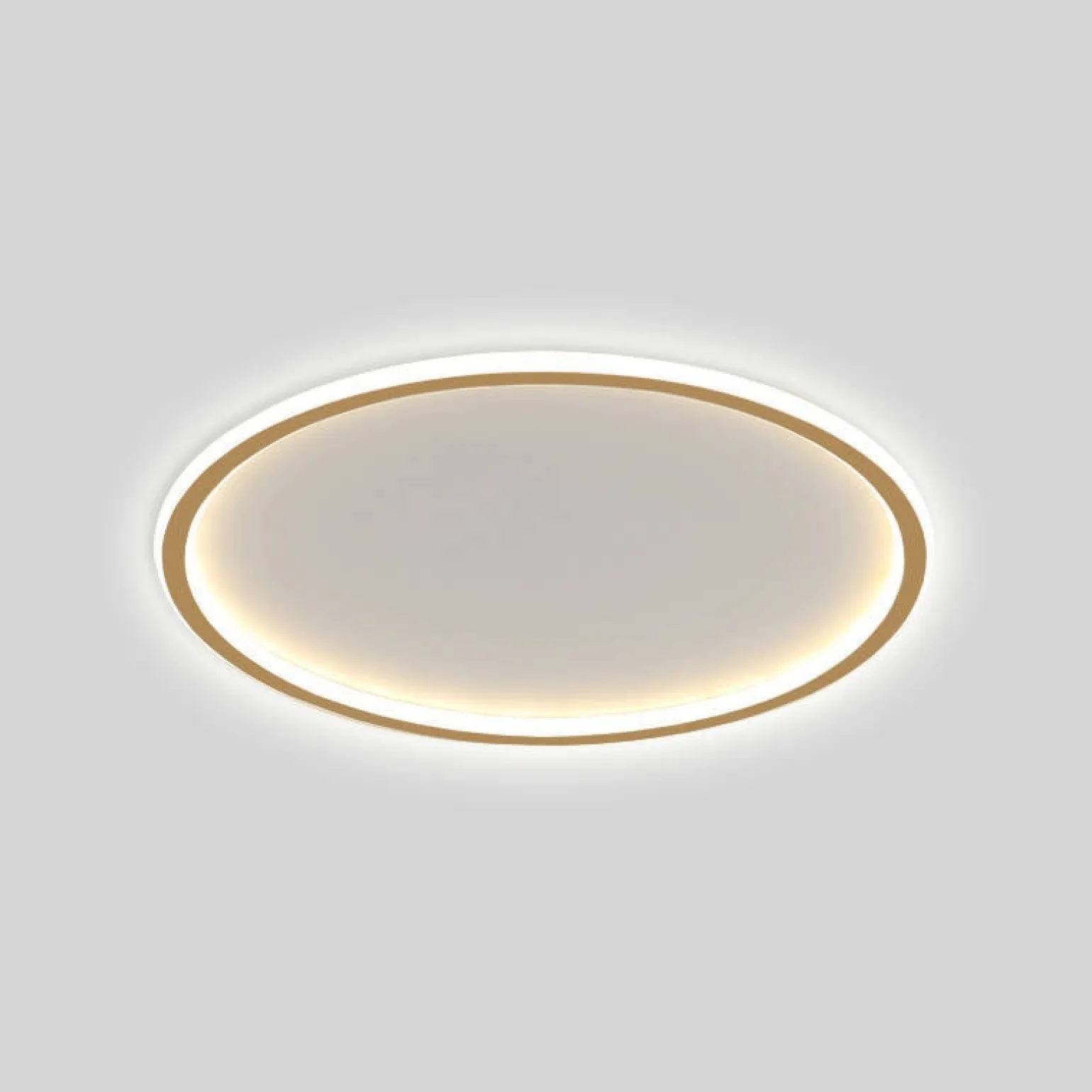 Plafon LED okrągły Złoty 500*45mm 36W - trzy barwy, ściemnialny - Pilot (Abigali-MD1803-R50-Y-G)