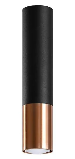 Plafon LOOPEZ czarny/miedź (SL.0945) - Sollux