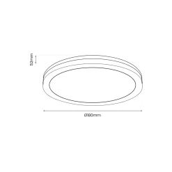 Plafon Marlon 12W 4000K Czarny IP54 (EKP0474) - Eko-Light
