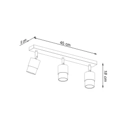 Plafon NERO 3 czarny/chrom (SL.1066) - Sollux
