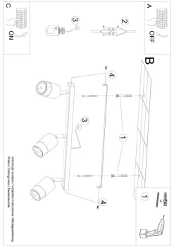 Plafon NERO 3 czarny/chrom (SL.1066) - Sollux