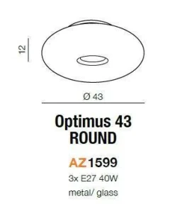 Plafon Optimus Round 43 IP 44 (AZ1599) Azzardo