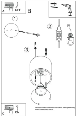 Plafon ORBIS 1 czarny (SL.0016) - Sollux
