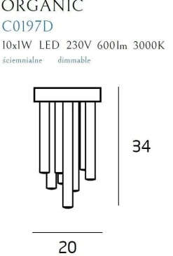 Plafon Organic kol. Złoty (C0197D) MaxLight