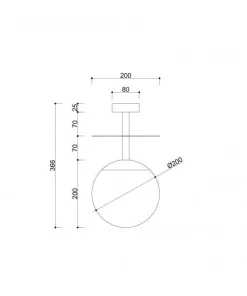 Plafon PLAAT B Kol. Czarny (PLB12303) - Ummo