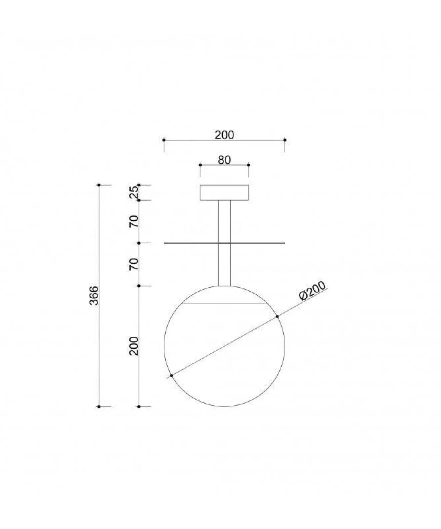 Plafon PLAAT B Kol. Czarny (PLB12303) - Ummo