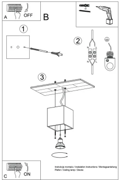 Plafon QUAD 1 biały (SL.0027) - Sollux