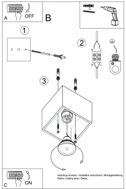 Plafon QUAD naturalne drewno (SL.0493) - Sollux