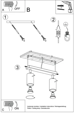 Plafon RING 2 czarny (SL.0092) - Sollux